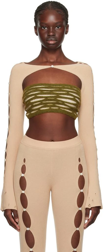 RUI Beige Cutout Arm Warmers 1