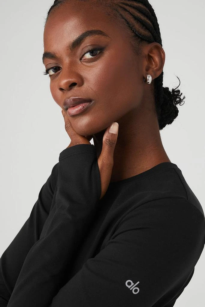 Alo Airbrush Winter Warm Nocturne Long Sleeve - Black 4