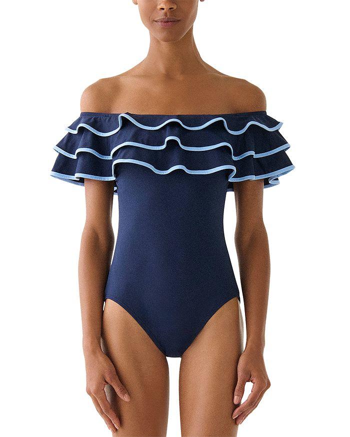 Kate Spade Ruffled One Piece Swimsuit