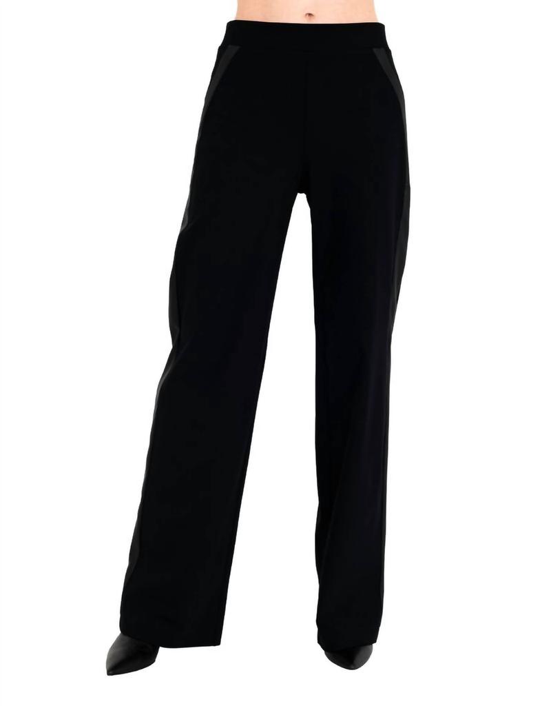 ELAINE KIM Elaine Kim - Clovis Tech Stretch Slouchy Pants With Vegan Leather Stripe