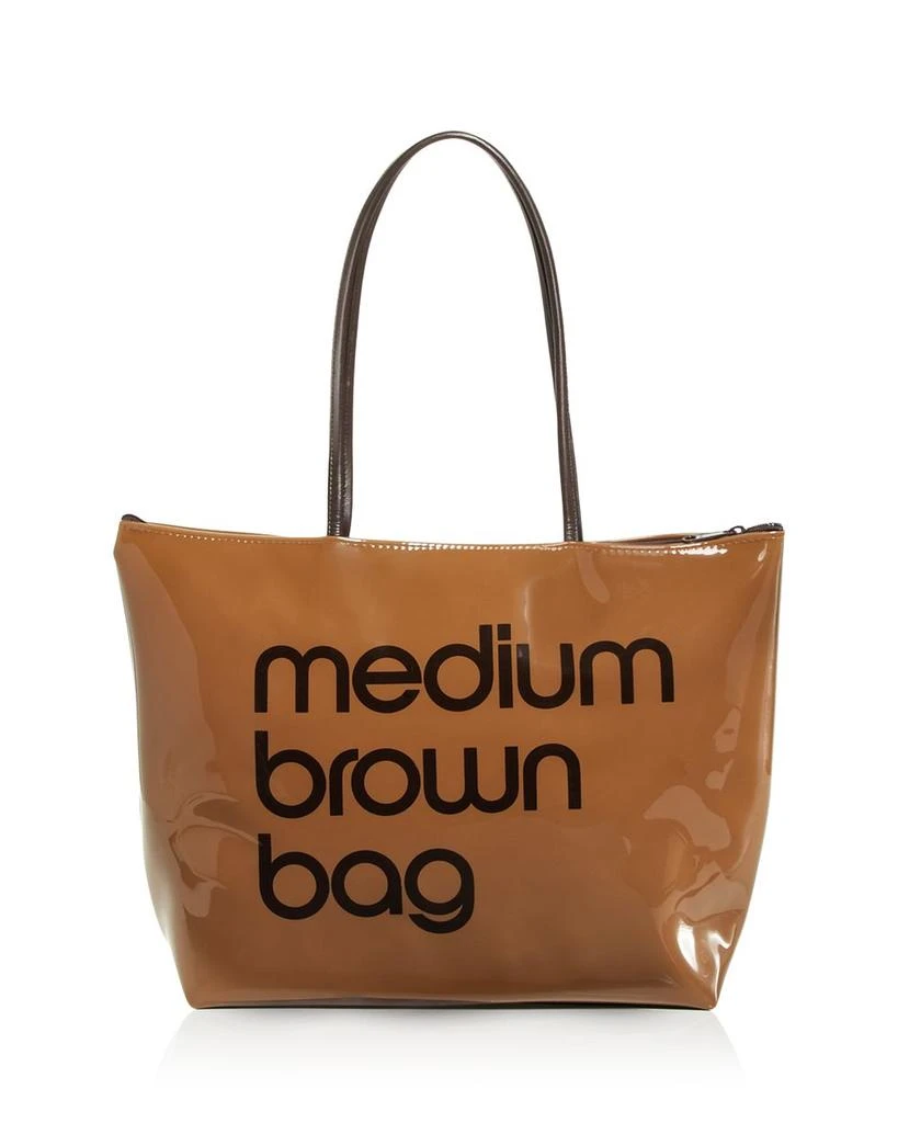 Bloomingdale's Zip Top Medium Brown Bag - Exclusive 1