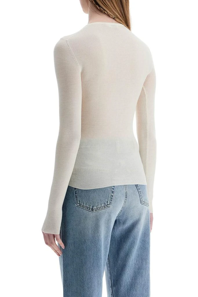 Khaite glaze color wool top with v-neck 3