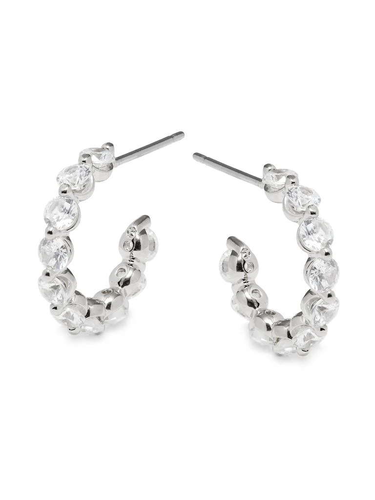 Nadri ​Bare Rhodium-Plated Brass 
Cubic Zirconia Small Hoop Earrings 1