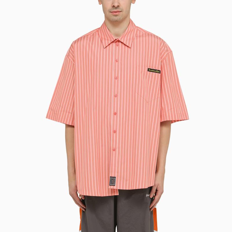 Martine Rose Pink/green striped cotton shirt