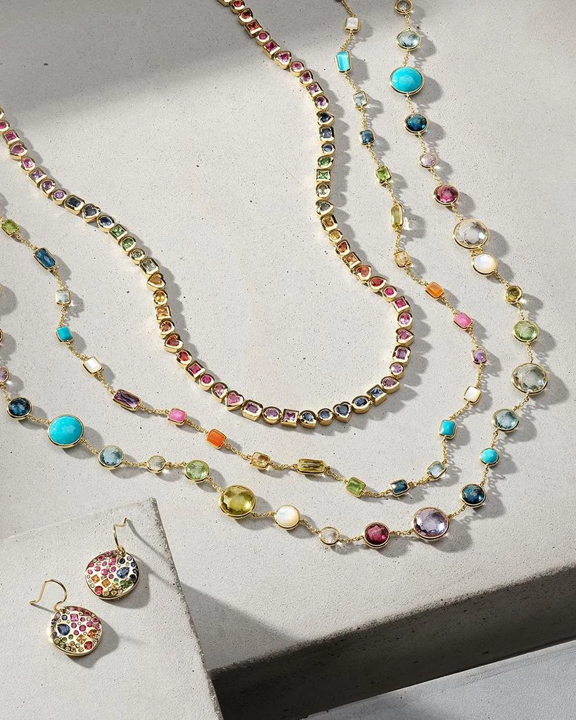 Ippolita 18K Yellow Gold Lollipop Lollitini Mother of Pearl, Green Gold Citrine, Peridot, Green Agate, Blue Topaz, Turquoise, London Blue Topaz, Amethyst & Pink Tourmaline Long Necklace, 36" 5