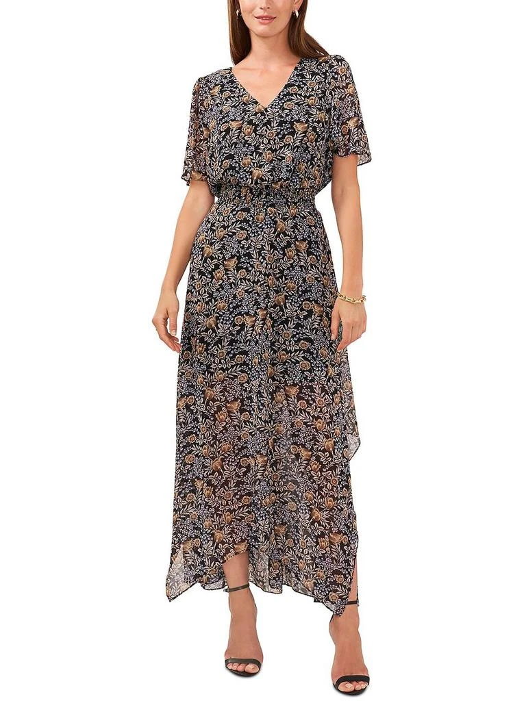 MSK Womens Floral Print Long Maxi Dress 1
