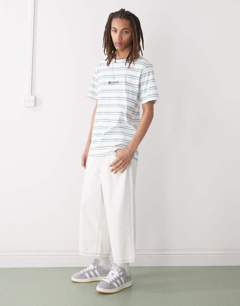 Columbia Columbia Somer Slope II striped  t-shirt in blue and white