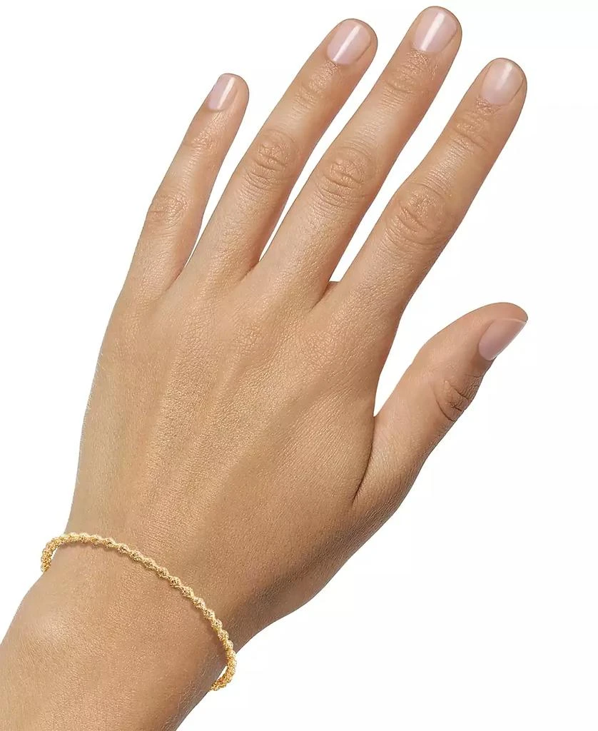 Macy
s Flexible Open Work Stretch Round Bracelet in 10k Yellow Gold 3