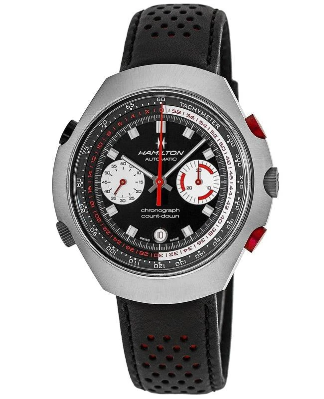 Hamilton Hamilton American Classic Chrono-Matic 50 Auto Chrono Limited Edition Black Dial Leather Strap Unisex Watch H51616731 1