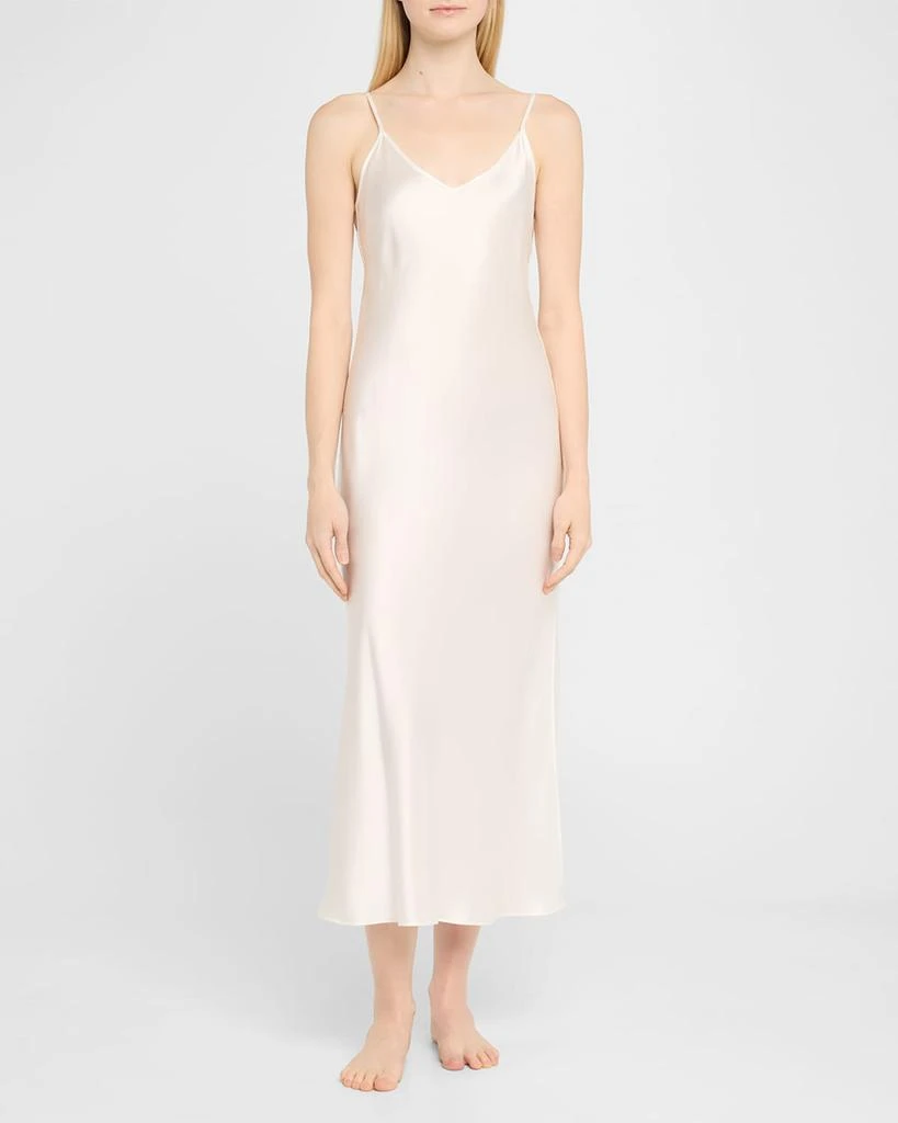 Christine Lingerie Long Silk Satin Nightgown 2
