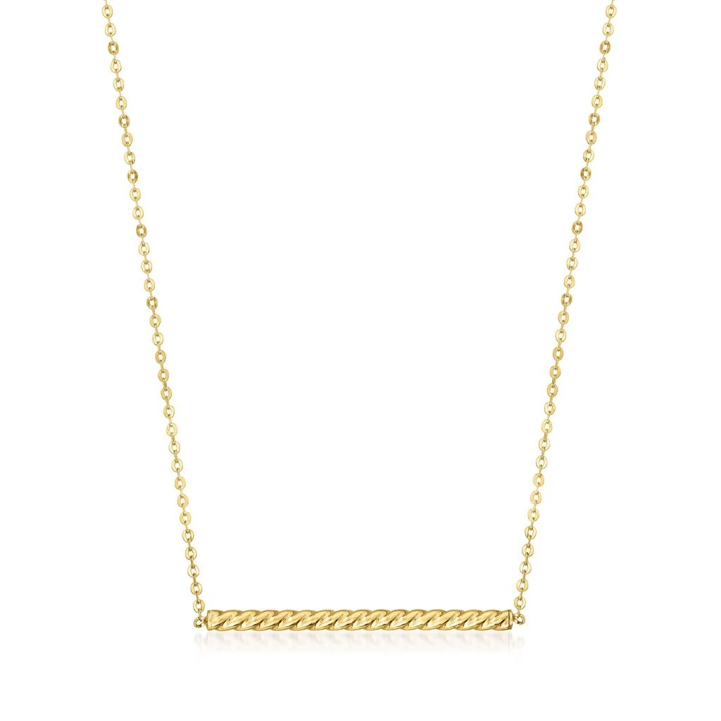 Ross-Simons Ross-Simons Italian 14kt Yellow Gold Twisted Bar Necklace 1