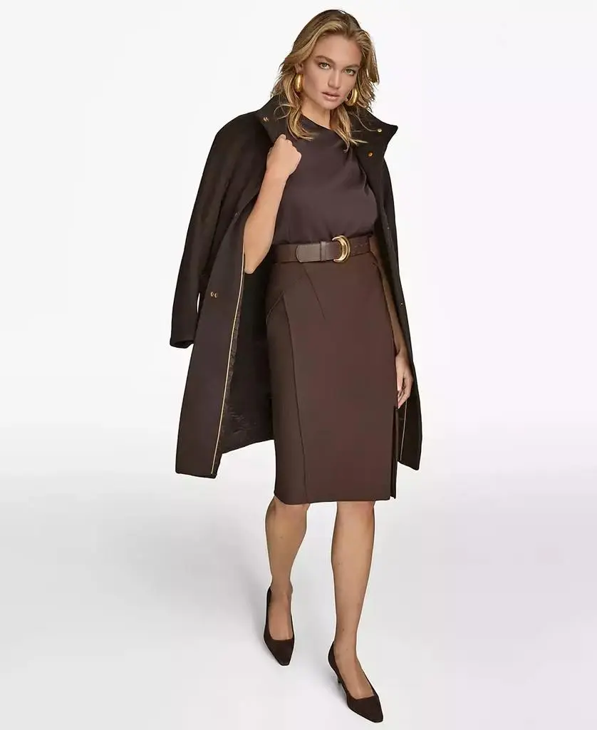 Donna Karan Women's Stand-Collar Single-Breasted Coat 6