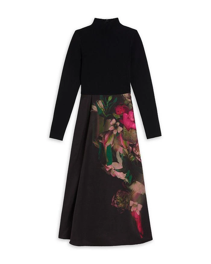 Ted Baker London Asnes Floral Mixed Media Dress 6