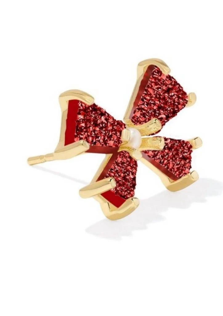 Kendra Scott Women's Blair Bow Small Stud Earrings In Gold & Red Drusy 2