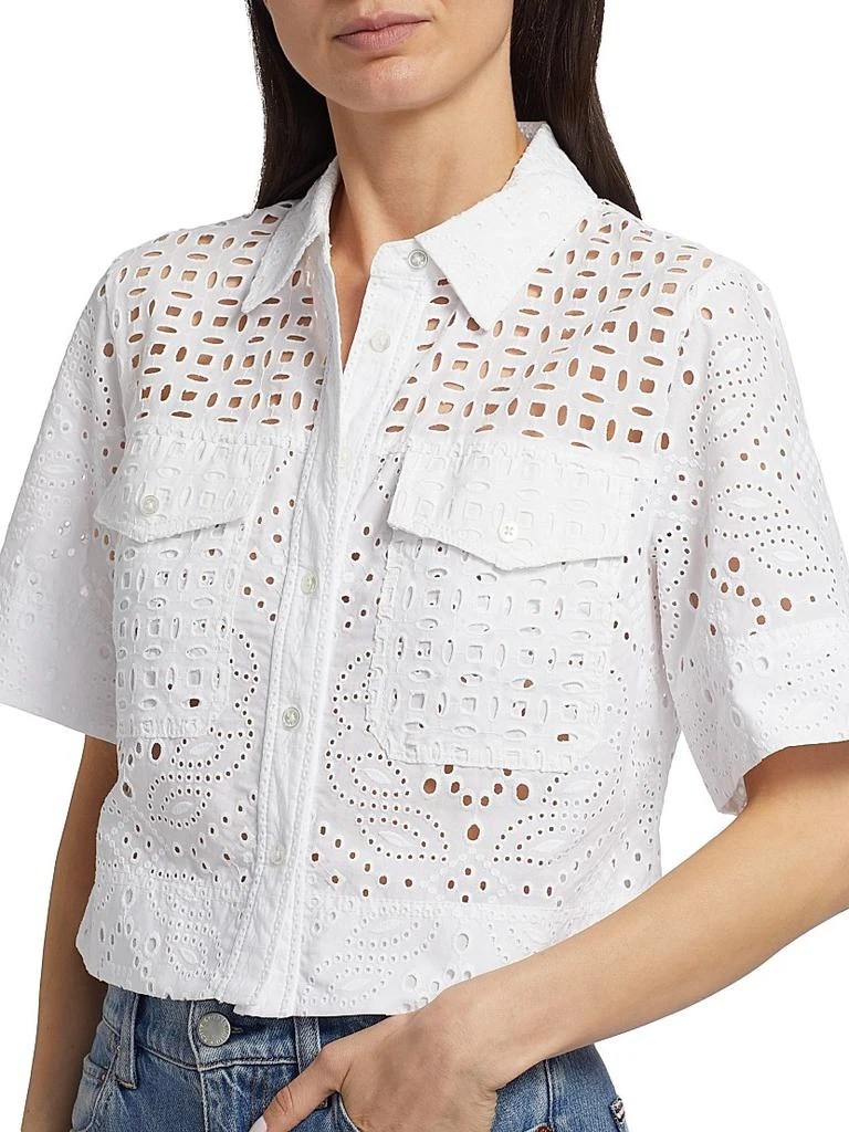 VERONICA BEARD Spruce Eyelet Cotton Top 6