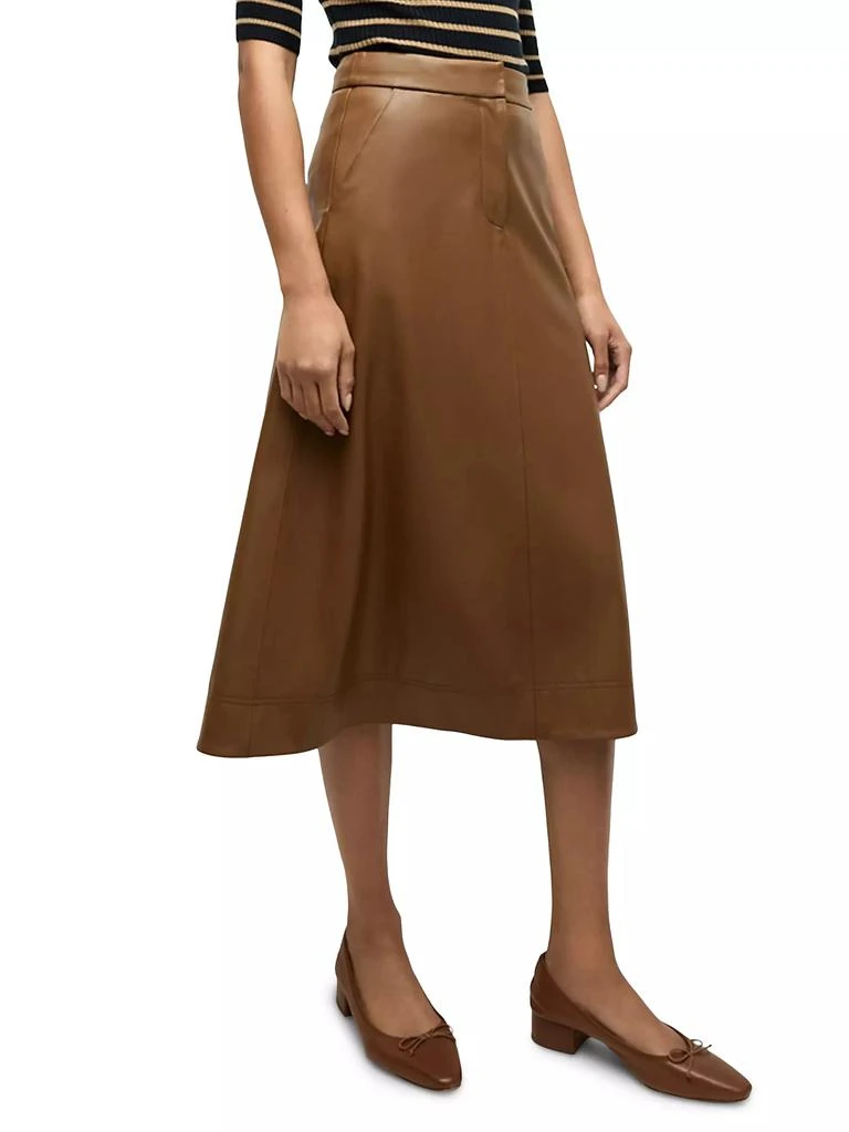 VERONICA BEARD Louise Vegan Leather Skirt 4