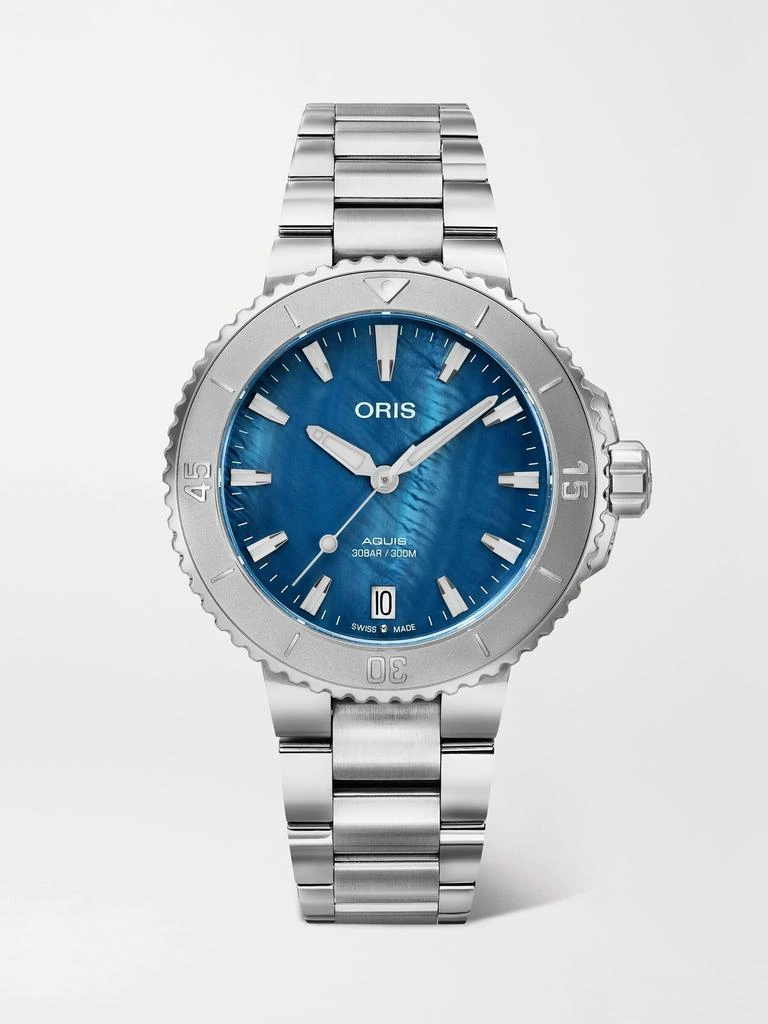 ORIS Aquis Date 36.5 毫米珍珠母精钢腕表 1