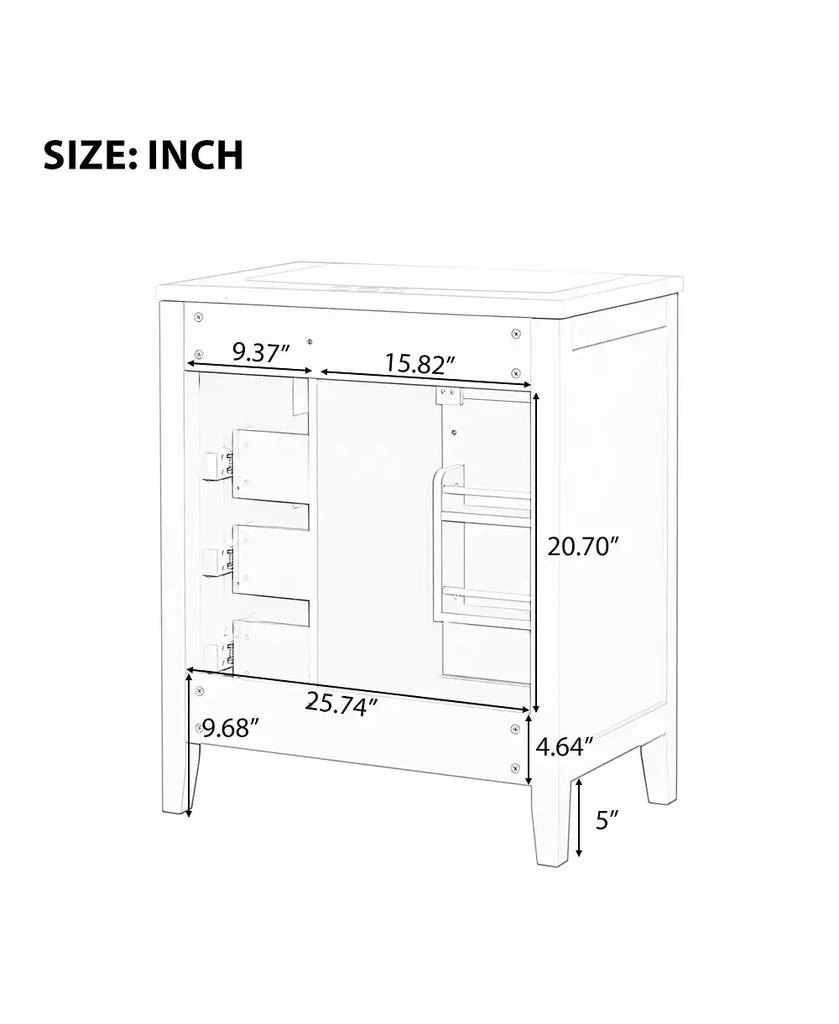 CASAINC Bathroom Vanity Cabinet Base 30-Inch with Drawers, Solid Frame and MDF Board 6