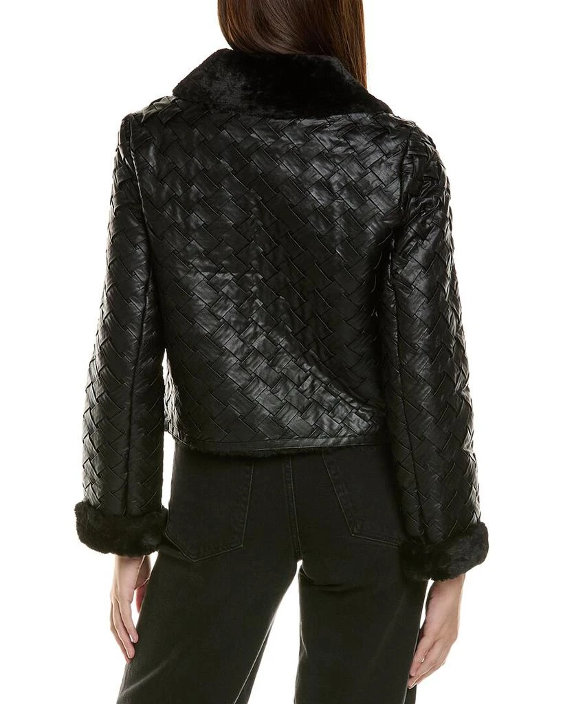 Adrienne Landau Basketweave Bomber Jacket 2