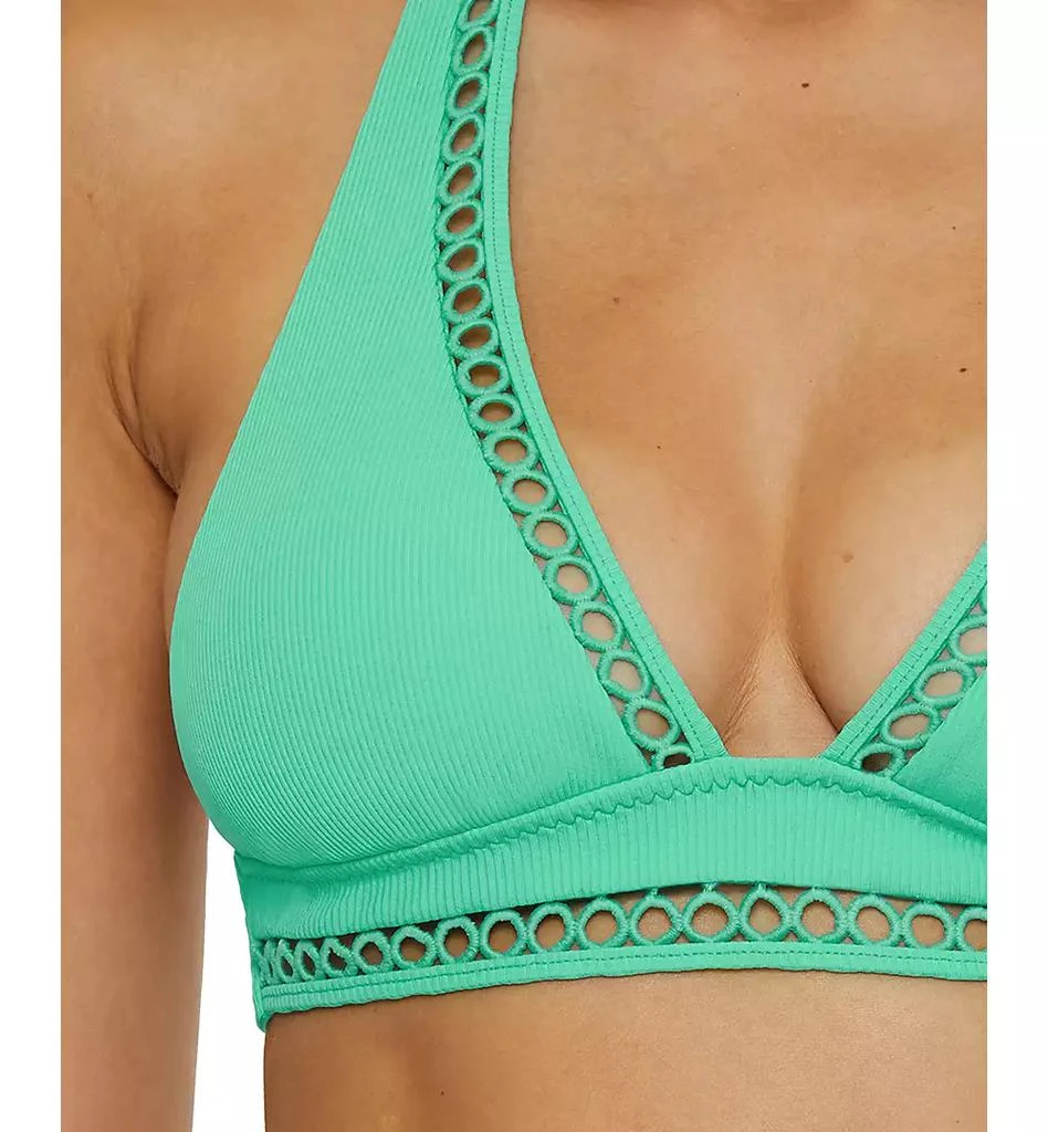 Becca Women's Modern Edge Rib-Knit Halter Bikini Top 3
