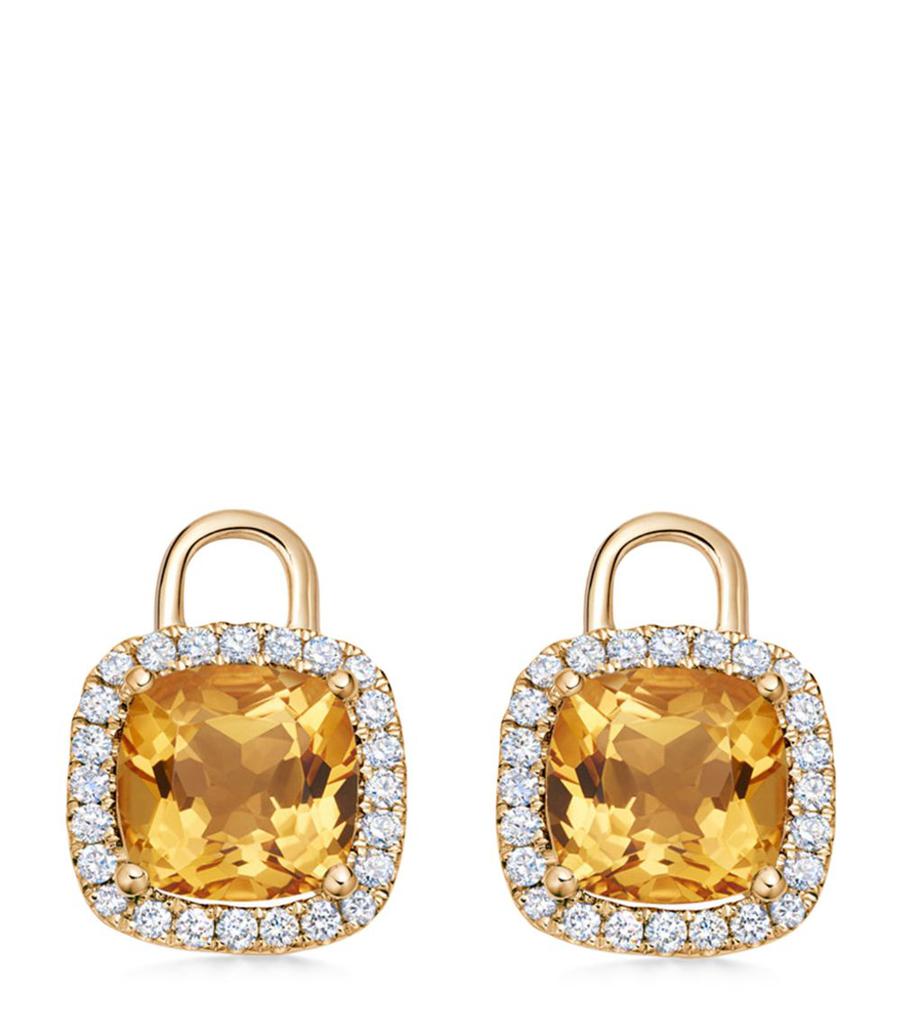 Kiki McDonough Yellow Gold, Diamond and Citrine Drop Charms