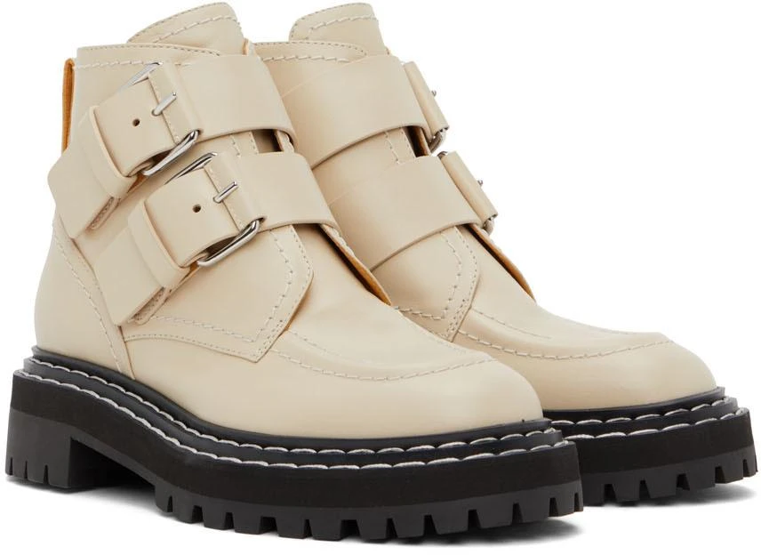 Proenza Schouler Beige Lug Sole Buckle Boots 4