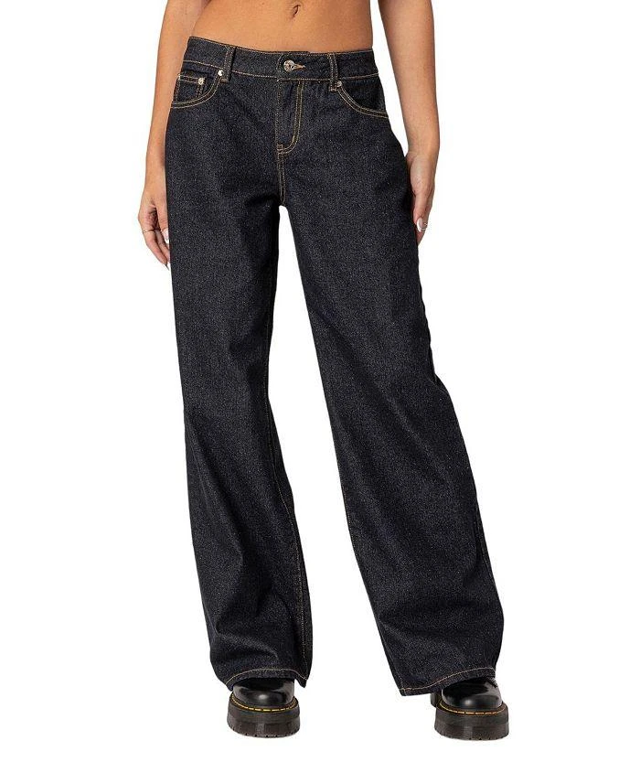 Edikted Raelynn Washed Low Rise Jeans 1