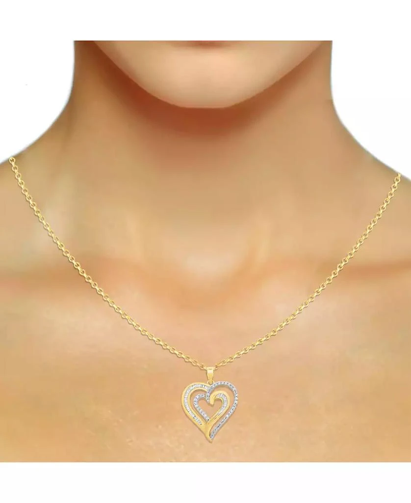Macy's Diamond Heart 18" Pendant Necklace (1/3 ct. t.w.) in 14k Gold-Plated Sterling Silver 2