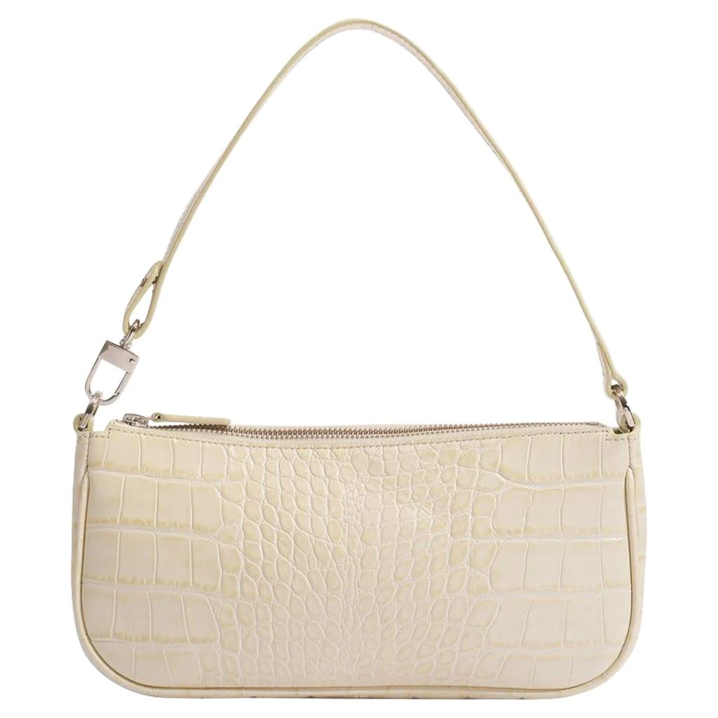 by FAR Rachel Hobo Bag - By Far - Cream - Croc Embossed Leather 1