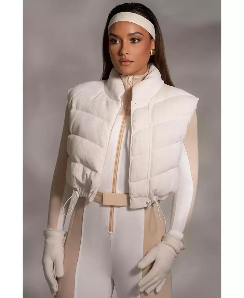 JLUXLABEL Women's Delma Ribbed Puffer Vest