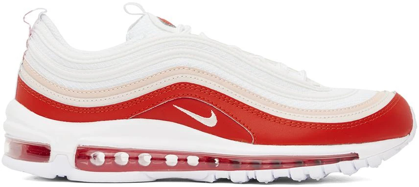 Nike White & Red Air Max 97 Sneakers 1