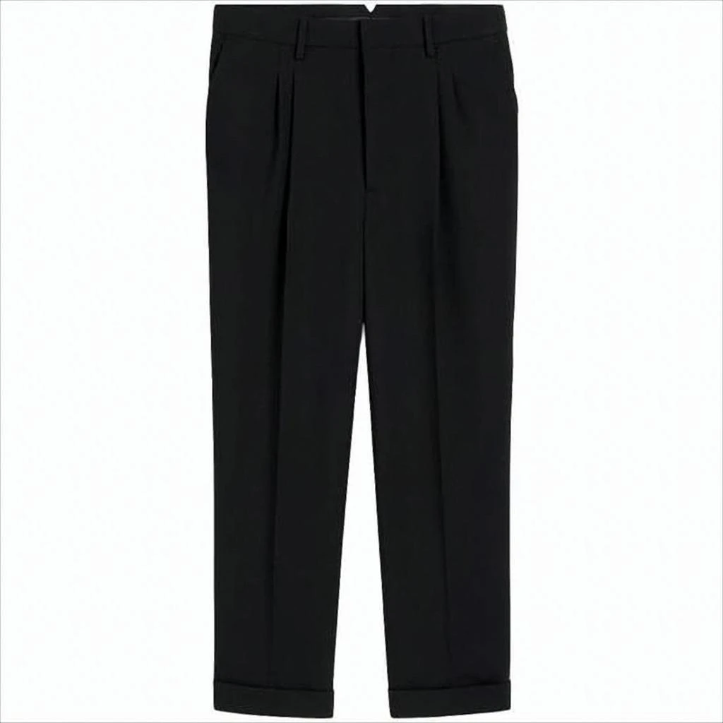 AMI Tailored Black Wool Pants with High Waist