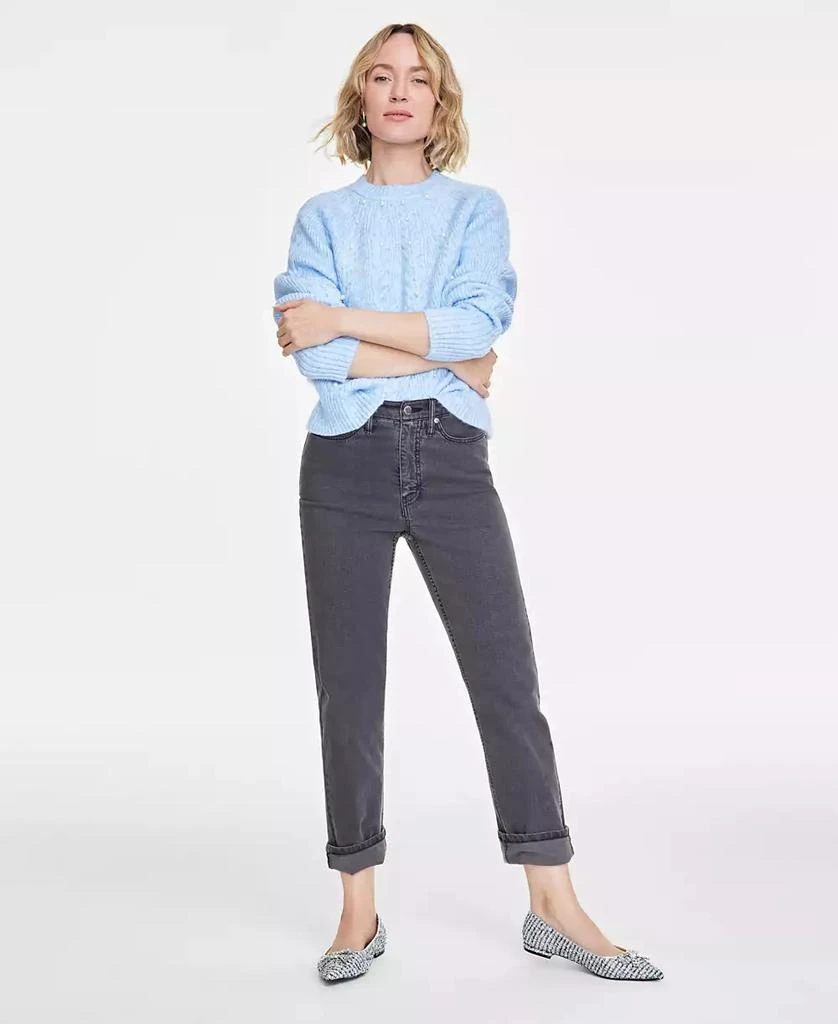 On 34th Women's Crewneck Faux-Pearl Embellished Sweater, Exclusively at Macy's 1