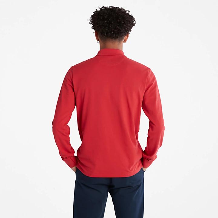 Timberland Millers River LS Polo Shirt for Men in Red