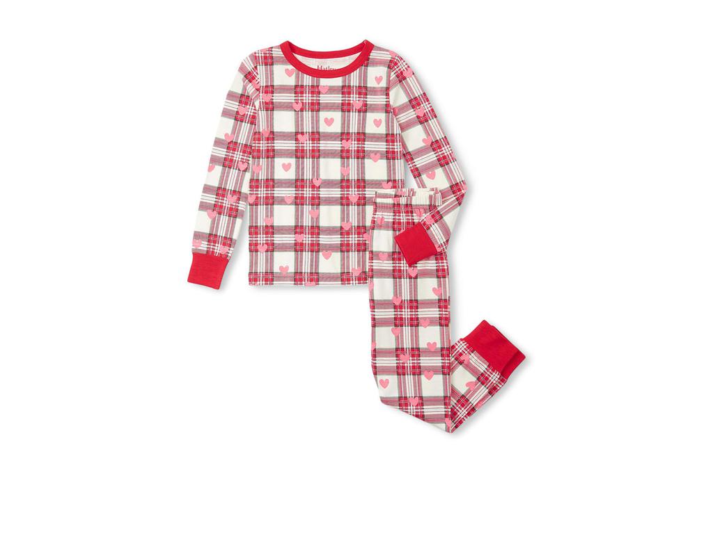 Hatley Hearts Plaid Stretch Cotton Pajama Set (Toddler/Little Kid/Big Kid)