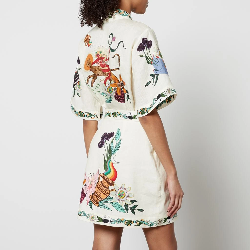 Alemais Meagan Floral-Print Linen Mini Dress 2