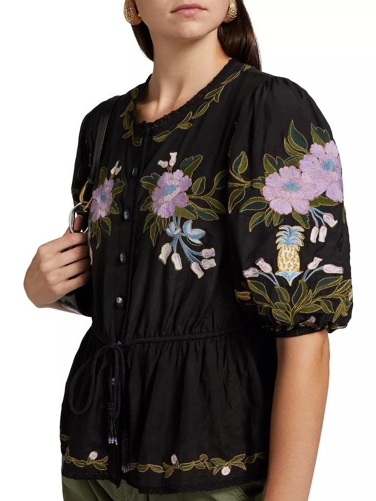 Farm Rio Winter Garden Embroidered Top 6