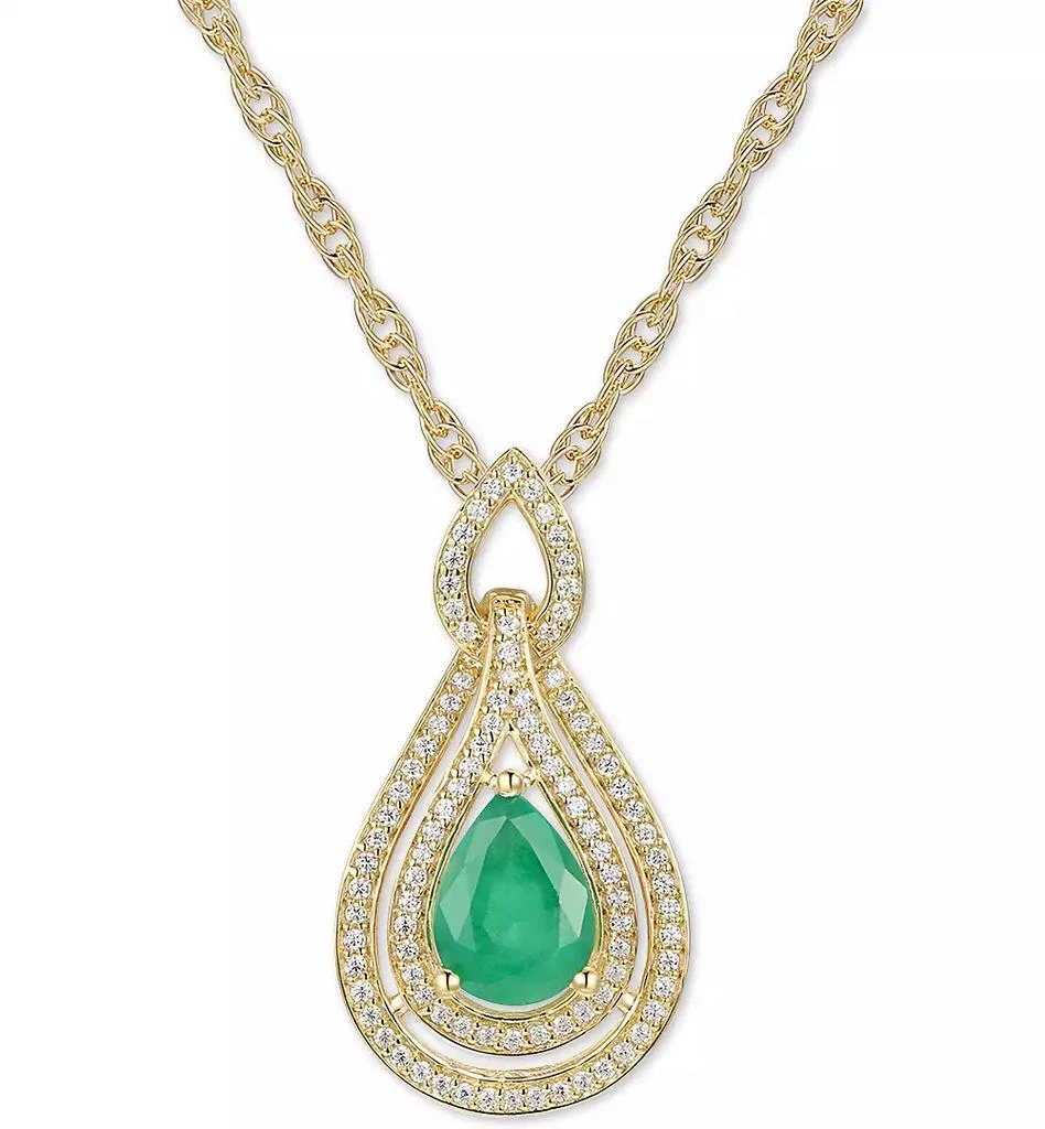 Macy's Sapphire (1-1/4 ct. t.w.) & Diamond (1/4 ct. t.w.) 18" Pendant Necklace in 14k White Gold (Also available in Tanzanite, Emerald and Ruby) 2
