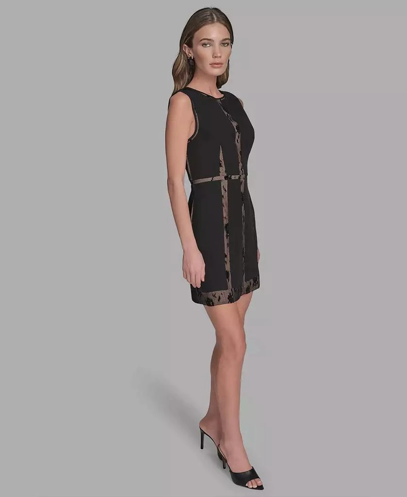 Bcbg Women's Archive Patchwork A-Line Lace Dress - Black Nude - 14 Bcbg Women's Archive Patchwork A-Line Lace Dress - Black Nude - 14