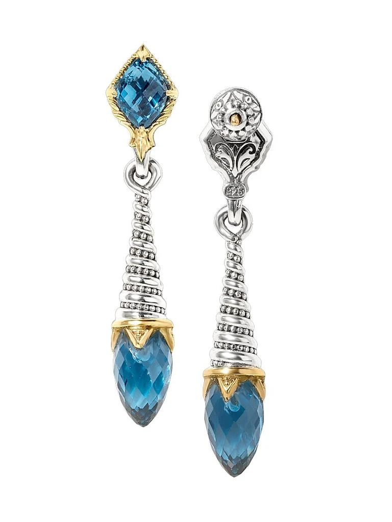 Konstantino Anthos Sterling Silver, 18K Yellow Gold & Blue Spinel Drop Earrings 2