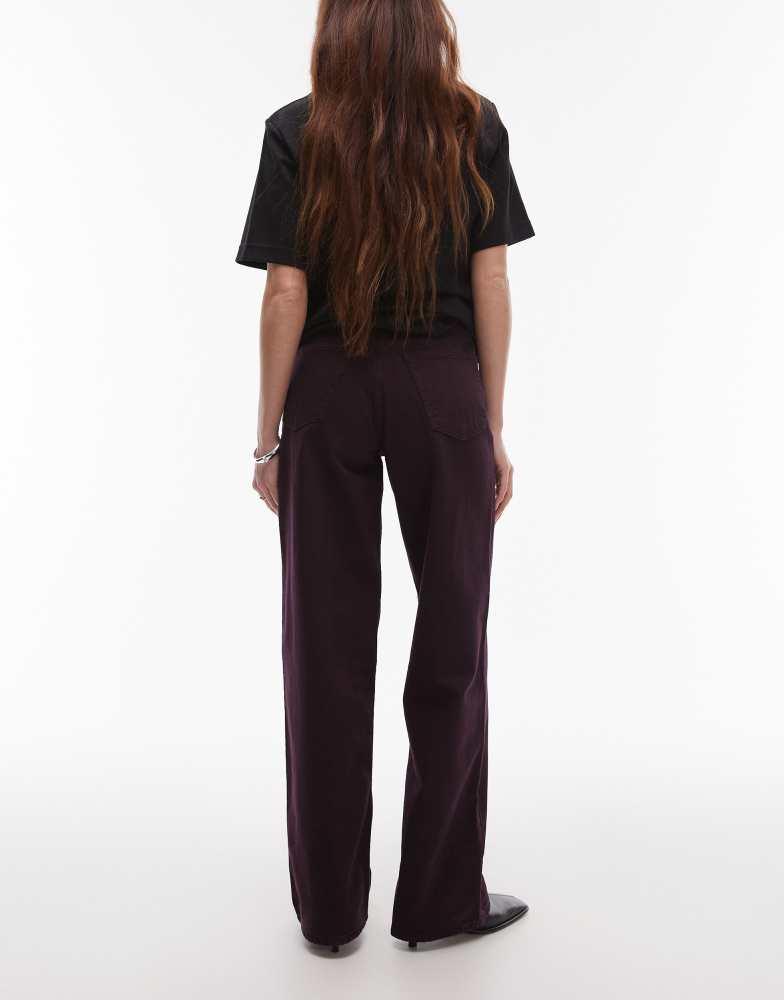 Topshop Topshop mid rise loose fit jean in oxblood
