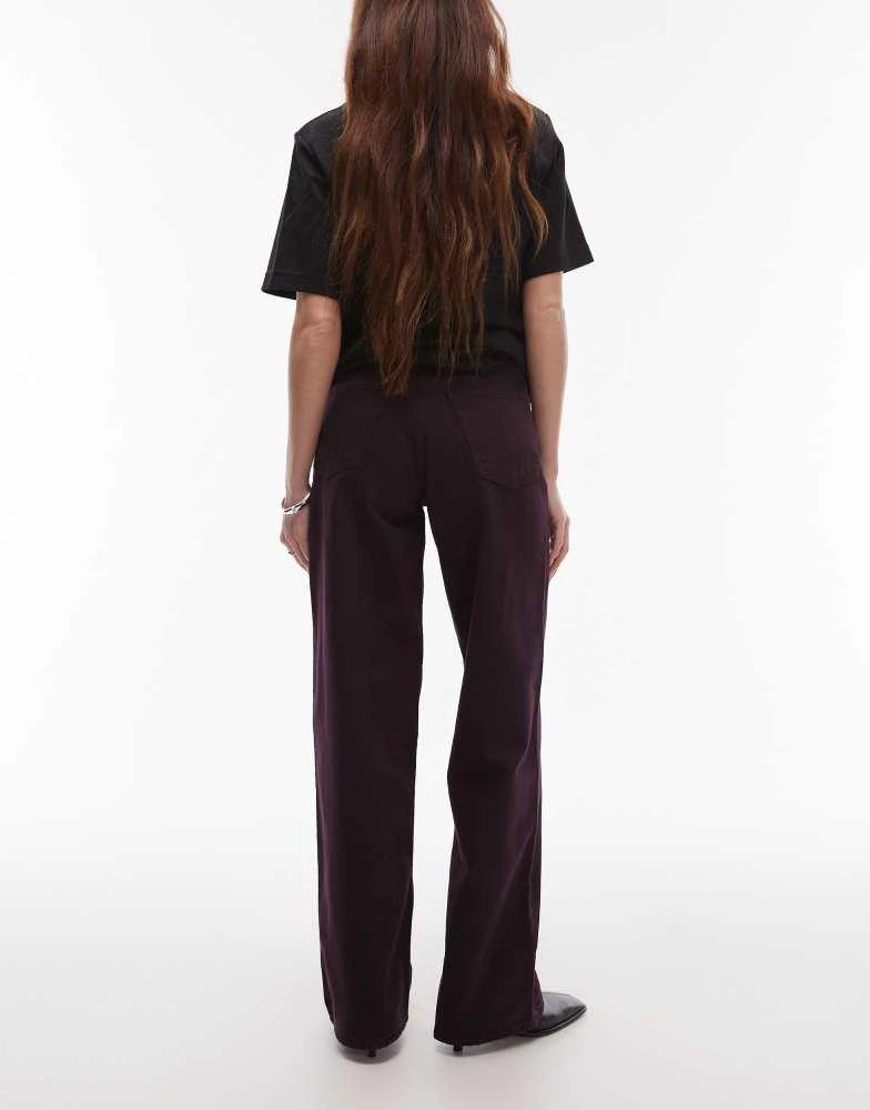 Topshop Topshop mid rise loose fit jean in oxblood 2