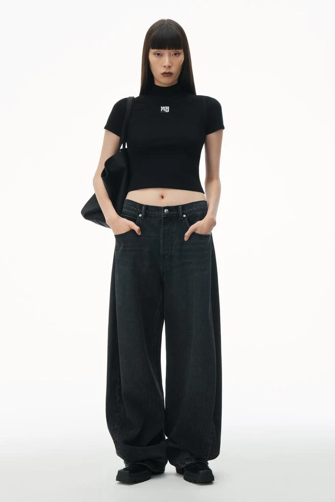 Alexander Wang LOGO PATCH MOCKNECK TOP IN BODYCON KNIT 6