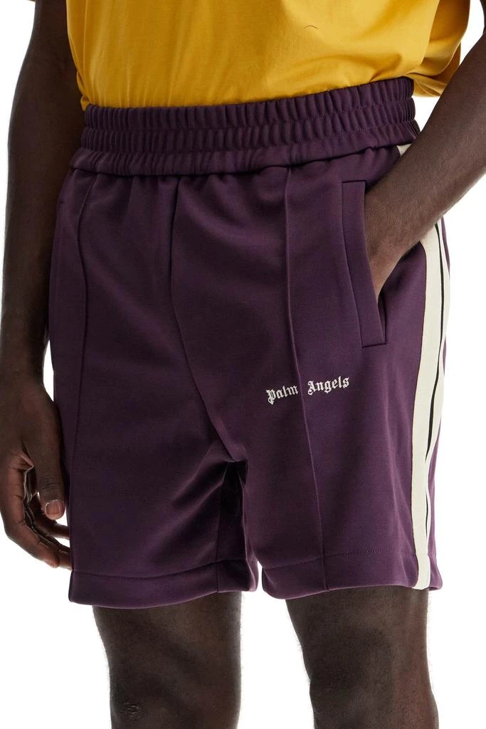 PALM ANGELS DARK PURPLE TRASH SHORT PANTS 4