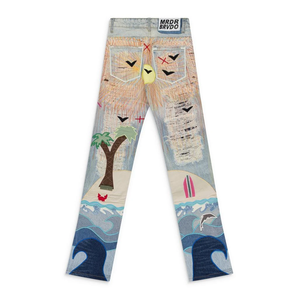 Who Decides War MULTI PALE SEABOARD STRAIGHT-FIT JEANS 2