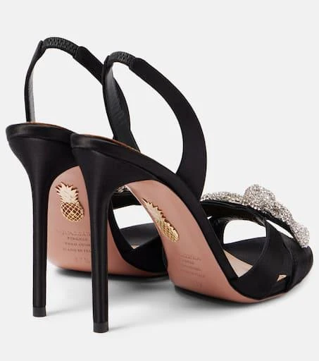 Aquazzura Very Bow Tie 105 embellished satin sandals 3