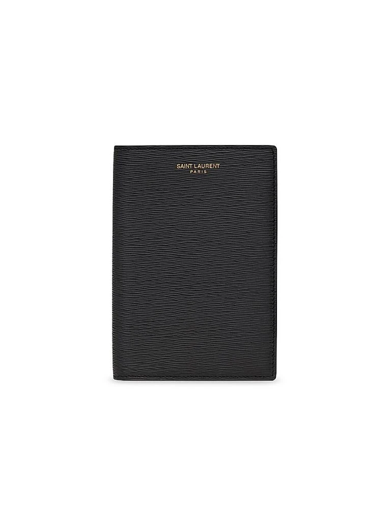 Yves Saint Laurent Passport Case In Ripple Embossed Leather 1