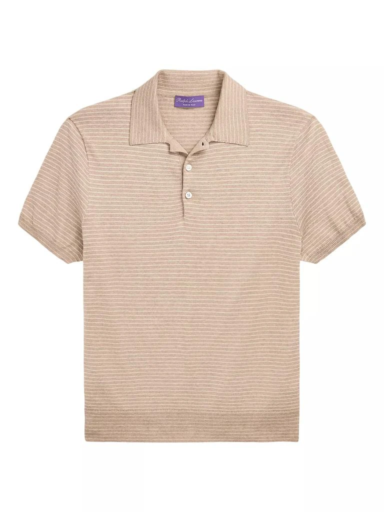 Ralph Lauren Striped Silk-Cotton Polo Shirt 1