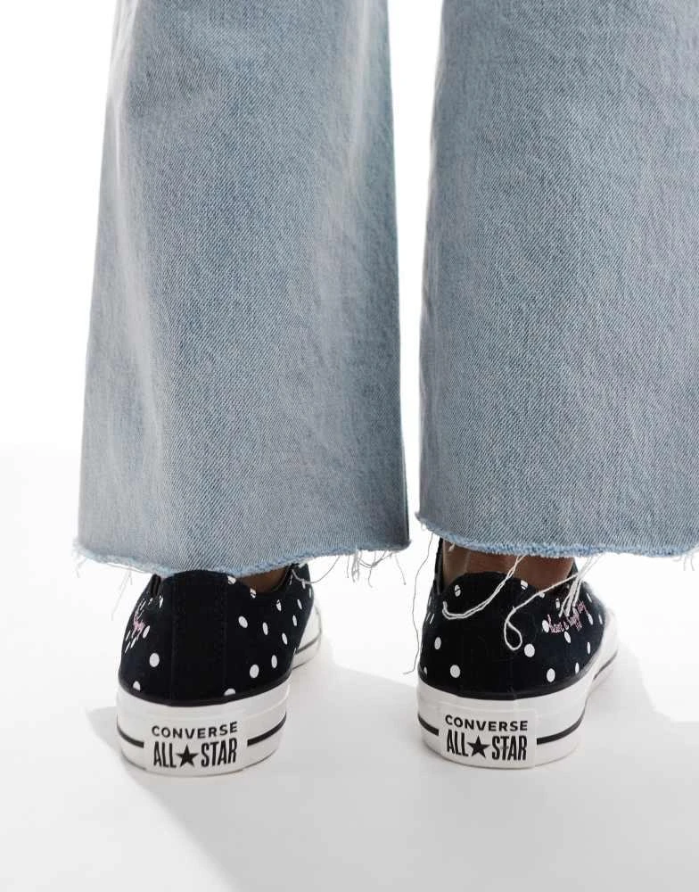 Converse Converse Chuck Taylor All Star Ox trainers in black & white polka dot 3