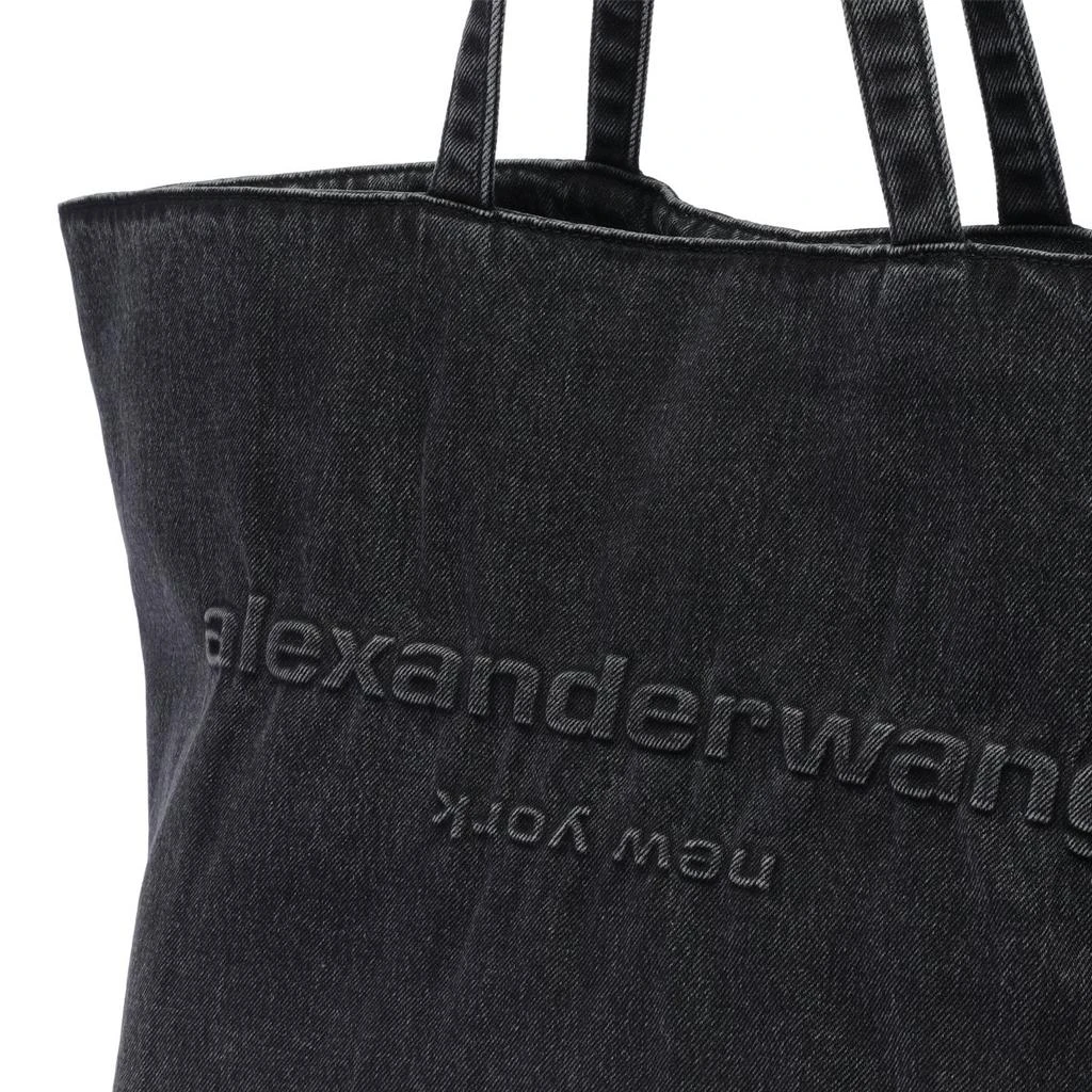 Alexander Wang Alexander Wang Logo Embossed Large Denim Tote Bag 4